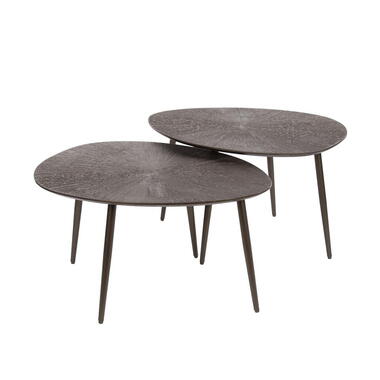 Salontafel Brons Metaal - Set Van 2 - 76x61x43cm - Ray product