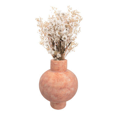 QUVIO Bloemenvaas - Keramiek - Bol - 25 cm - Oranje product
