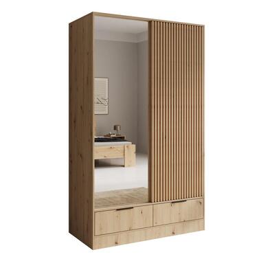 Meubella - Venn - Kledingkast met schuifdeuren - Eiken - 120x60x204 cm product