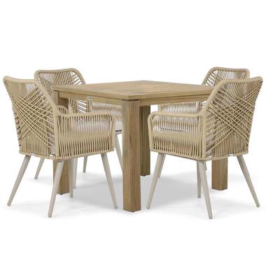 Tuinset 4 personen 90 cm Aluminium/wicker Taupe Coco Vedra/Bristol product