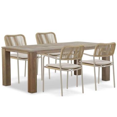 Tuinset 4 personen 200 cm Aluminium/rope Taupe Coco Penya/Brighton product