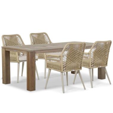 Tuinset 4 personen 200 cm Aluminium/wicker Taupe Coco Vedra/Brighton product