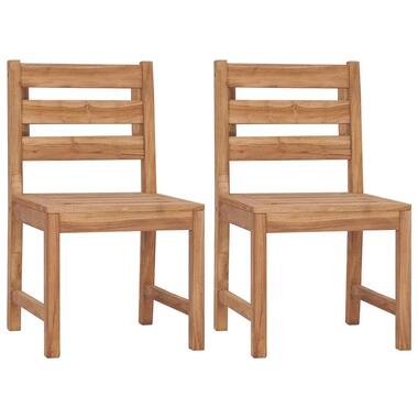 vidaXL - Tuinstoelen - Bruin - Teakhout - 2 stuks product