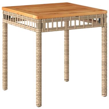 vidaXL - Loungetafel - Weerbestendig - Beige - Staal en hout - 38x38x42cm product