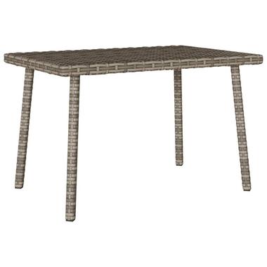 vidaXL - Tuinsalontafel - Weerbestendig - Grijs - Poly rattan - 60x40x37cm product