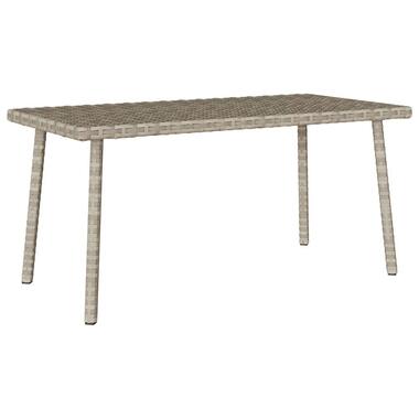 vidaXL - Tuinsalontafel rechthoekig - Lichtgrijs - Poly rattan - 80x40x37 cm product