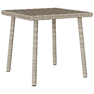 vidaXL - Tuinsalontafel vierkant - Lichtgrijs - Poly rattan - 40x40x37 cm product