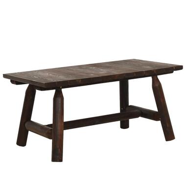 vidaXL - Salontafel - Donkerbruin - Massief vurenhout - 90x50x41 cm product