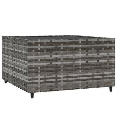 vidaXL - Tuinsalontafel vierkant - Grijs - Poly rattan - 50x50x30 cm product