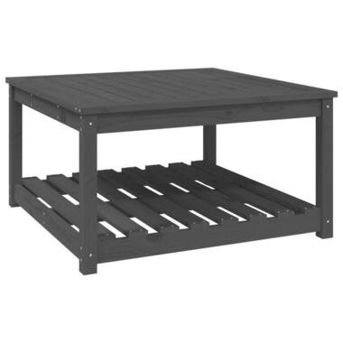 vidaXL - Tuintafel met opbergruimte - Grijs - Grenenhout - 82,5x82,5x45 cm product