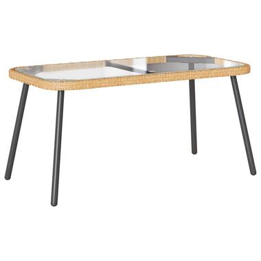 vidaXL - Salontafel - Rechthoekig - Bruin - Poly Rattan - 90x45x43 cm product