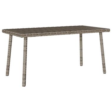 vidaXL - Tuinsalontafel - Weerbestendig - Grijs - Poly rattan - 80x40x37cm product