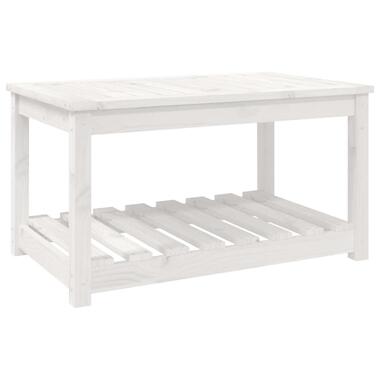 vidaXL - Loungetafel met opbergruimte - Wit - Grenenhout - 82,5x50,5x45 cm product