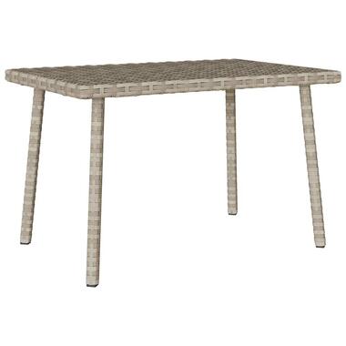 vidaXL - Tuin salontafel rechthoekig - Lichtgrijs - Poly rattan - 60x40x37 cm product