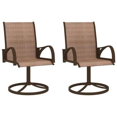 vidaXL - Tuinstoelen draaibaar - Bruin - Staal - 2 stuks product
