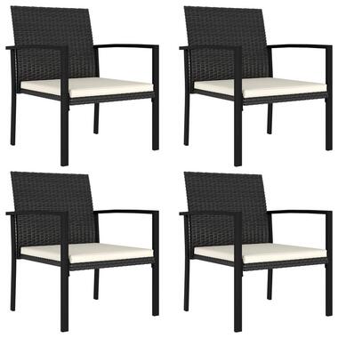 vidaXL - Tuinstoelen - Zwart - Poly rattan - 4 stuks product