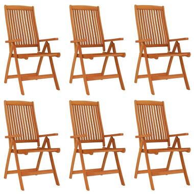 vidaXL - Inklapbaar tuinstoelen - Bruin - Hout - 6 stuks product