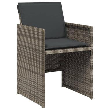 vidaXL - Tuinstoelen met kussens - Grijs - Poly rattan - 4 stuks product