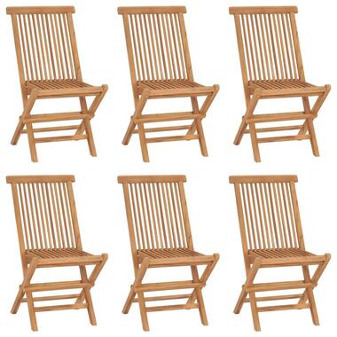 vidaXL - Tuinstoelen - Inklapbaar - Bruin - Massief teakhout - 6 stuks product