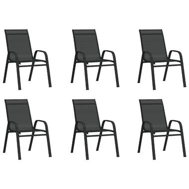 vidaXL - Stapelstoelen - Zwart - Stof - 6 stuks -55x65x89 cm product