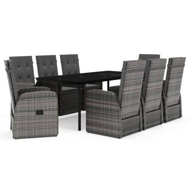 vidaXL - Tuinset - Grijs - Poly rattan product