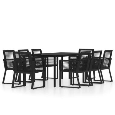 vidaXL - Eethoek - Zwart - Staal - 200 cm tafellengte product