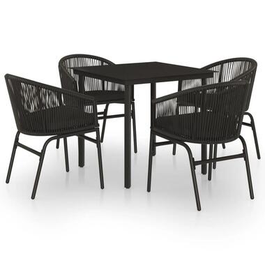 vidaXL - Tuinset - Zwart - PVC - 80 cm tafellengte product