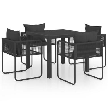 vidaXL - Eetset - Zwart - PVC - 79 cm tafellengte product