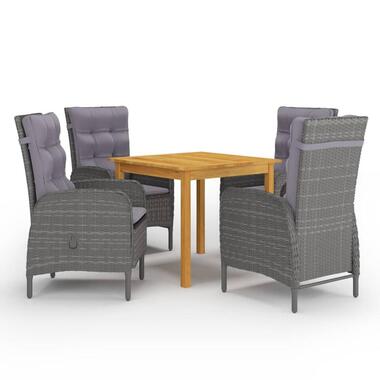 vidaXL - Tuinset - Grijs - Poly rattan product