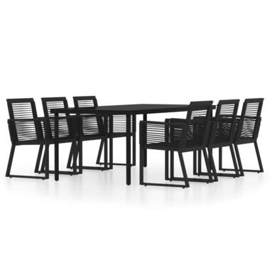 vidaXL - Eethoek - Zwart - Staal - 200 cm tafellengte product