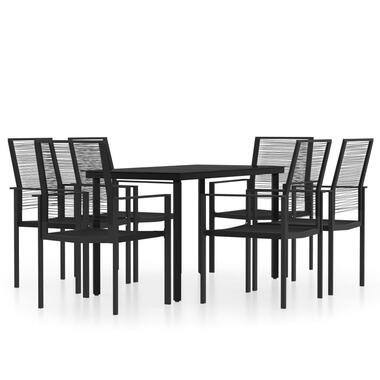 vidaXL - Eethoek - Zwart - Staal - 140 cm tafellengte product