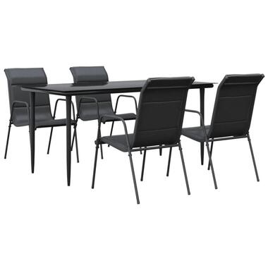 vidaXL - Tuinset - Zwart - Staal - 160 cm tafellengte product