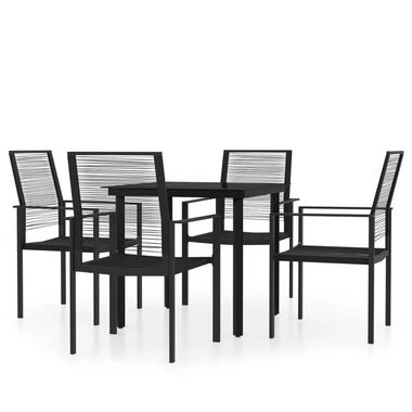 vidaXL - Eethoek - Zwart - Staal - 80 cm tafellengte product