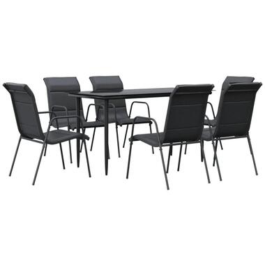 vidaXL - Tuinset - Zwart - Staal - 140 cm tafellengte product