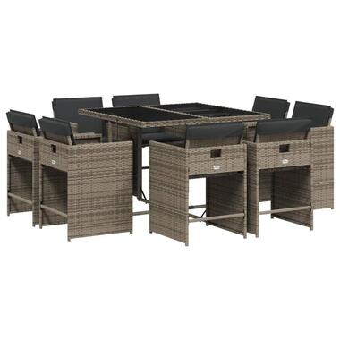 vidaXL - Tuinset - Grijs - Poly rattan product