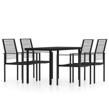 vidaXL - Eethoek - Zwart - Staal - 140 cm tafellengte product