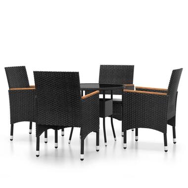 vidaXL - Tuinset - Zwart - Poly rattan product