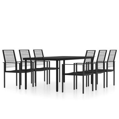vidaXL - Eethoek - Zwart - Staal - 200 cm tafellengte product