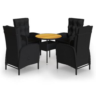 vidaXL - Bistro Set - Zwart - Poly rattan - Ø 80 cm table product