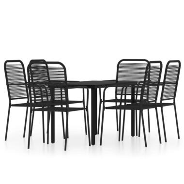 vidaXL - Eethoek - Zwart - Staal - 140 cm tafellengte product