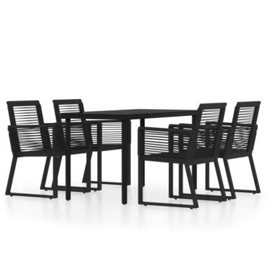 vidaXL - Eethoek - Zwart - Staal - 140 cm tafellengte product