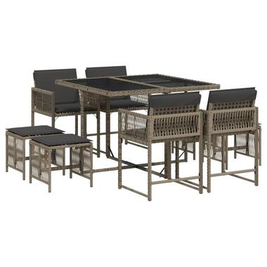 vidaXL - Tuinset - Grijs - Poly rattan product