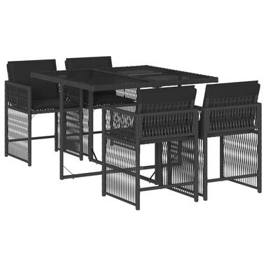 vidaXL - Tuinset - Zwart - Poly rattan product