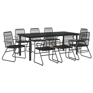 vidaXL - Tuinset - Zwart - Staal - 200 cm tafellengte product