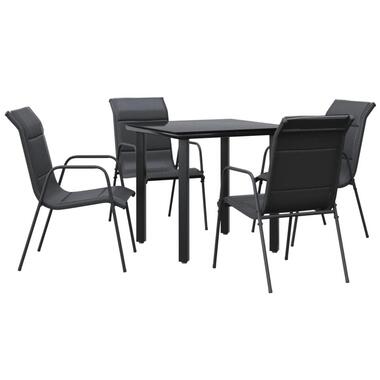 vidaXL - Tuinset - Zwart - Staal - 80 cm tafellengte product