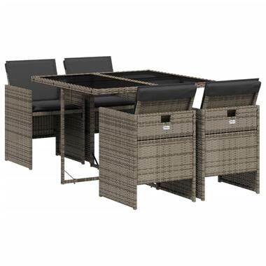 vidaXL - Tuinset - Grijs - Poly rattan product