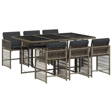 vidaXL - Tuinset - Grijs - Poly rattan product
