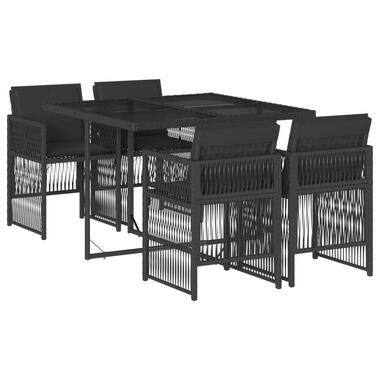 vidaXL - Tuinset - Zwart - Poly rattan product