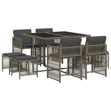 vidaXL - Tuinset - Grijs - Poly rattan product
