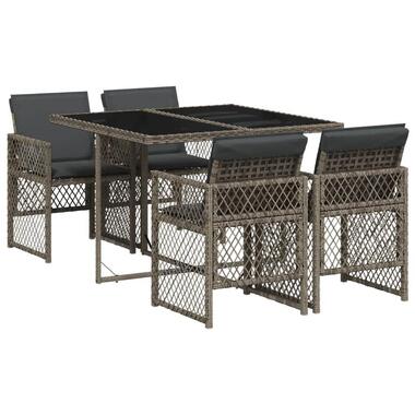 vidaXL - Tuinset - Grijs - Poly rattan product